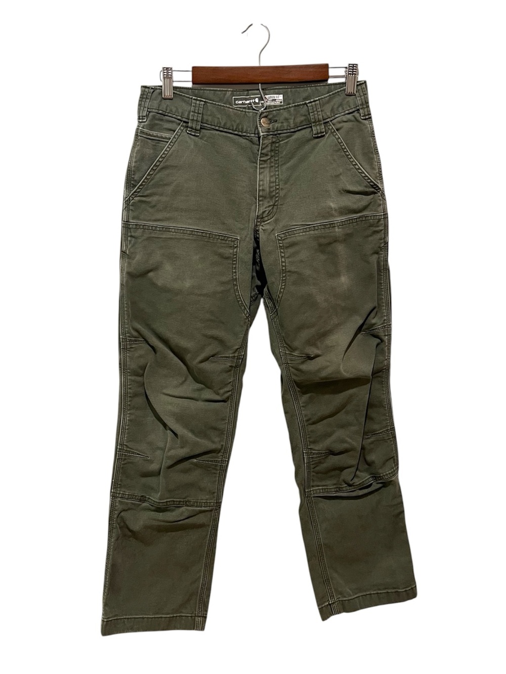 Carhartt 102802 Relaxed Fit Straight Rigby Double-Front Dungaree 30x30 Green